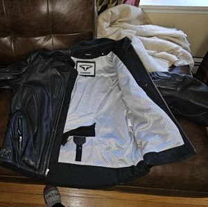 Black leather motorcycle